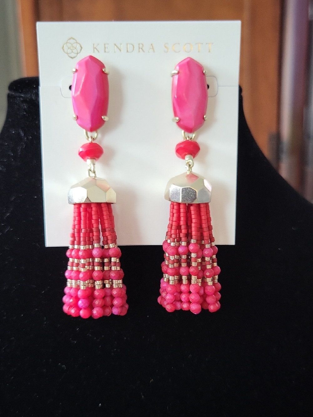 Kendra Scott Dark Pink "Dove" Tassel Earrings